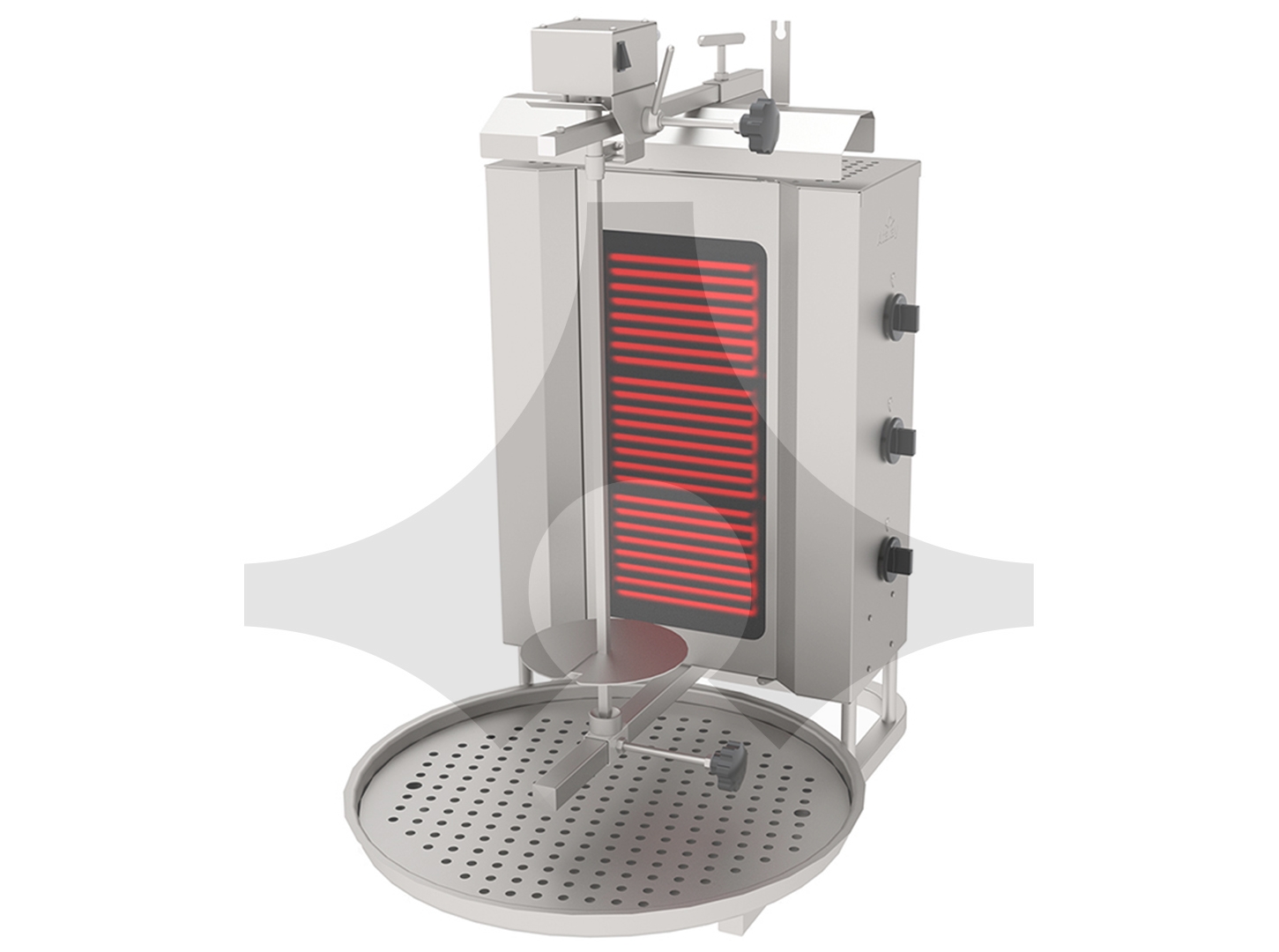 ADE-3U Döner Ocağı Elektrikli 3 Gözlü Üstten Motor