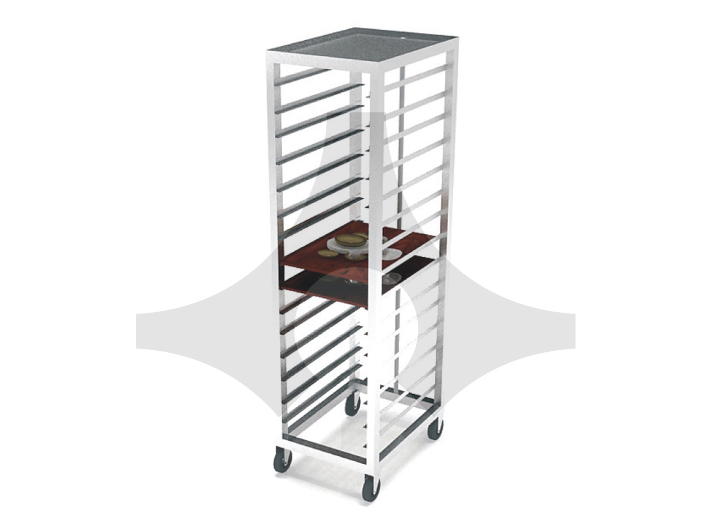 ATA-3753/15 Tepsi Taşıma Arabası 37x53 15 Tepsilik