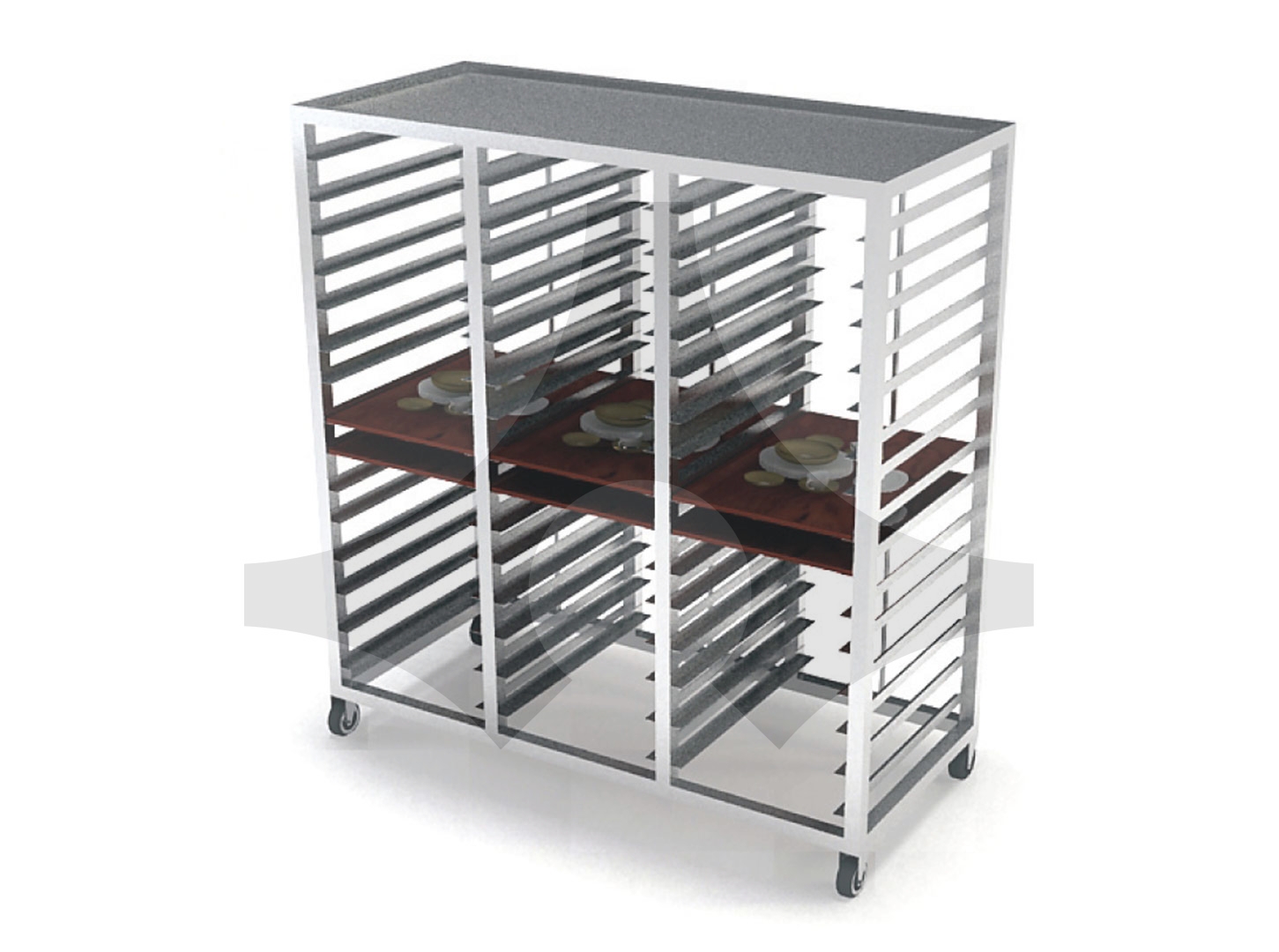 ATA-3753/45 Tepsi Taşıma Arabası 37x53 45 Tepsilik