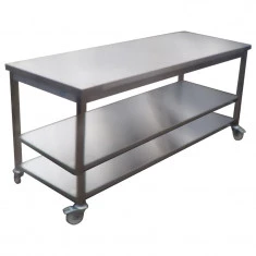 MNU-8120-BSIM HAREKETLİ ÇALIŞMA TEZGAHI - ALT TABLALI,ARA RAFLI